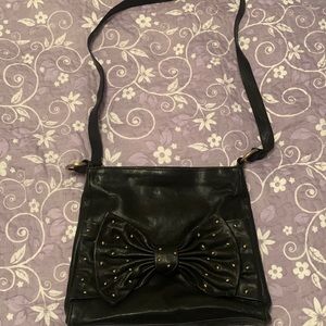 Sorial black leather crossbody